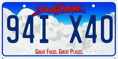 SD license plate 94IX40