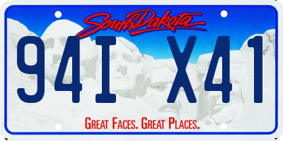 SD license plate 94IX41
