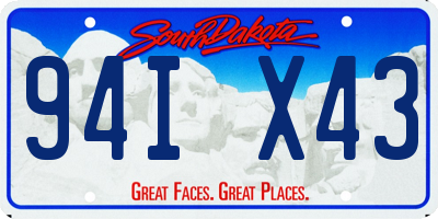 SD license plate 94IX43