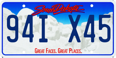 SD license plate 94IX45