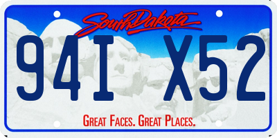 SD license plate 94IX52