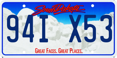 SD license plate 94IX53