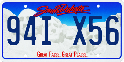 SD license plate 94IX56