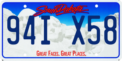 SD license plate 94IX58