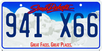SD license plate 94IX66