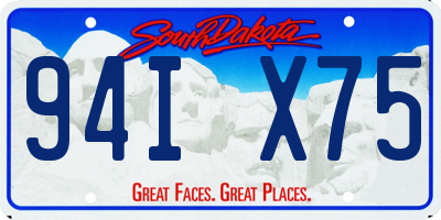 SD license plate 94IX75