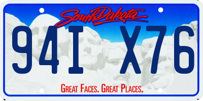 SD license plate 94IX76