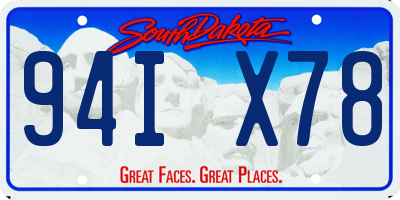 SD license plate 94IX78