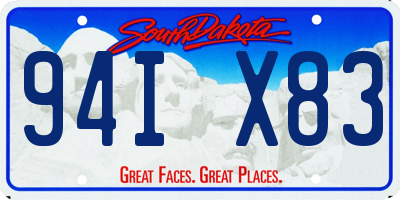 SD license plate 94IX83