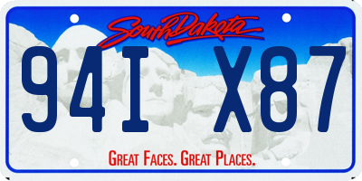 SD license plate 94IX87