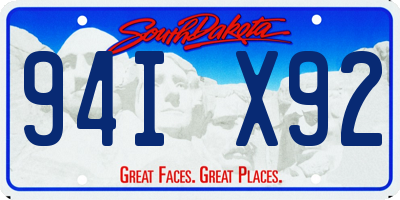 SD license plate 94IX92