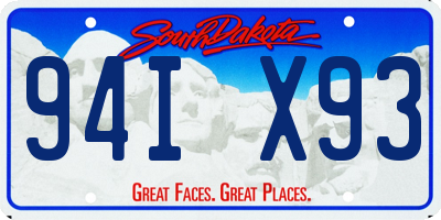 SD license plate 94IX93