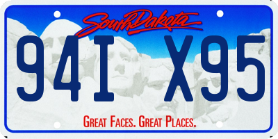 SD license plate 94IX95