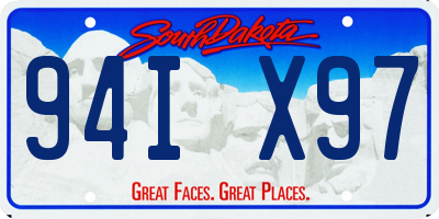 SD license plate 94IX97