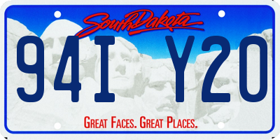 SD license plate 94IY20