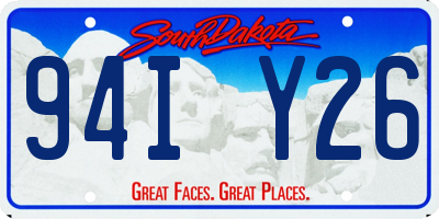 SD license plate 94IY26