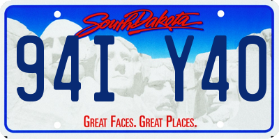 SD license plate 94IY40