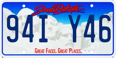 SD license plate 94IY46