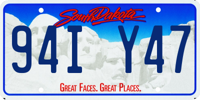 SD license plate 94IY47