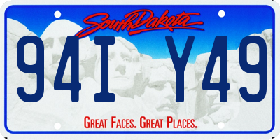 SD license plate 94IY49