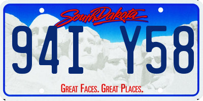SD license plate 94IY58