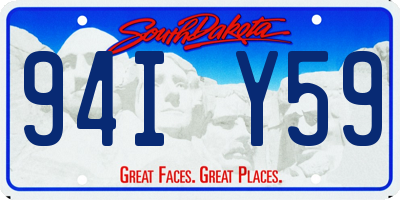 SD license plate 94IY59