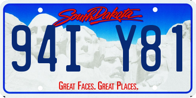 SD license plate 94IY81