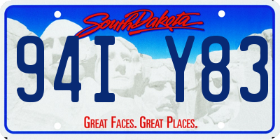 SD license plate 94IY83