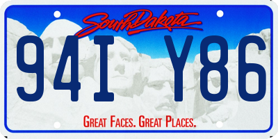 SD license plate 94IY86