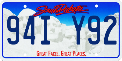 SD license plate 94IY92