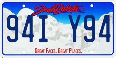 SD license plate 94IY94