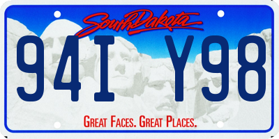 SD license plate 94IY98