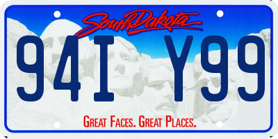 SD license plate 94IY99
