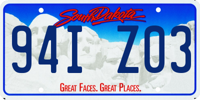 SD license plate 94IZ03