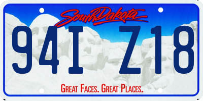 SD license plate 94IZ18