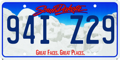 SD license plate 94IZ29