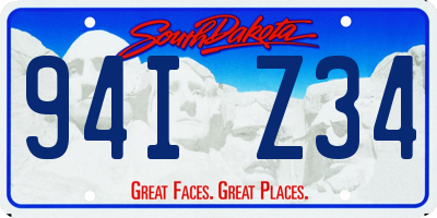 SD license plate 94IZ34