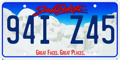 SD license plate 94IZ45