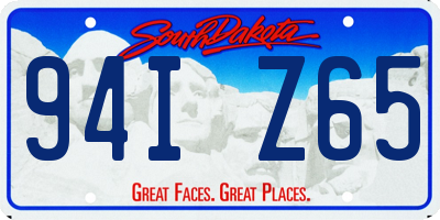 SD license plate 94IZ65