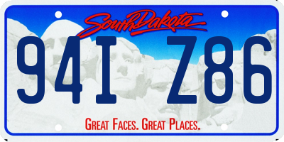 SD license plate 94IZ86