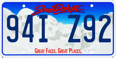 SD license plate 94IZ92