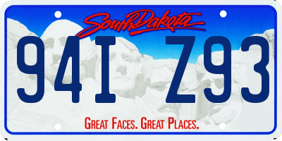 SD license plate 94IZ93