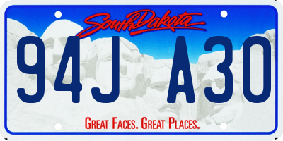 SD license plate 94JA30