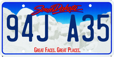 SD license plate 94JA35