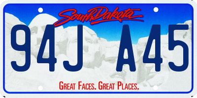 SD license plate 94JA45