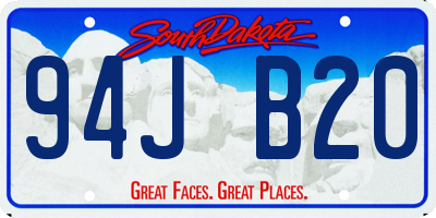 SD license plate 94JB20