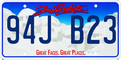 SD license plate 94JB23
