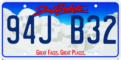 SD license plate 94JB32