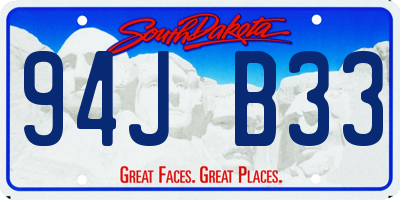 SD license plate 94JB33