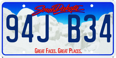 SD license plate 94JB34